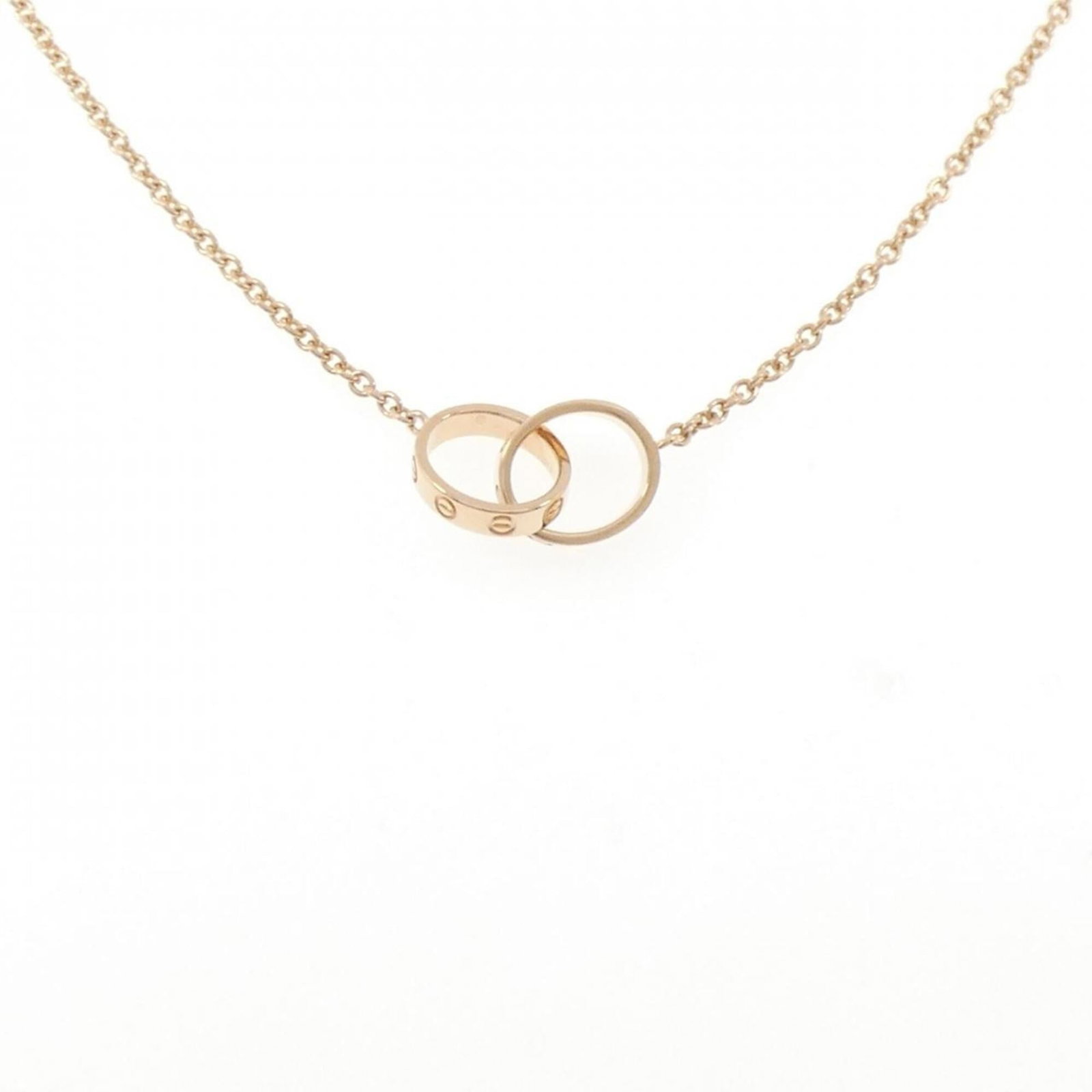 Love Baby Cartier Necklace: Love Baby Cartier Necklace Pink Gold (18K) Cartier Necklace with a pendant size of 9.7mm x 9.7mm, set against a necklace circumference of 45 cm / 17.71''. This piece features the iconic pink gold
