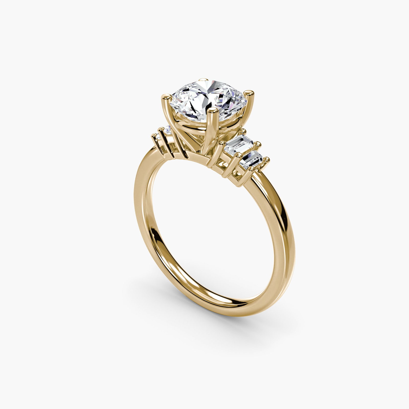 Solitaire Round 18Kt Yellow Gold Ring Setting - 5