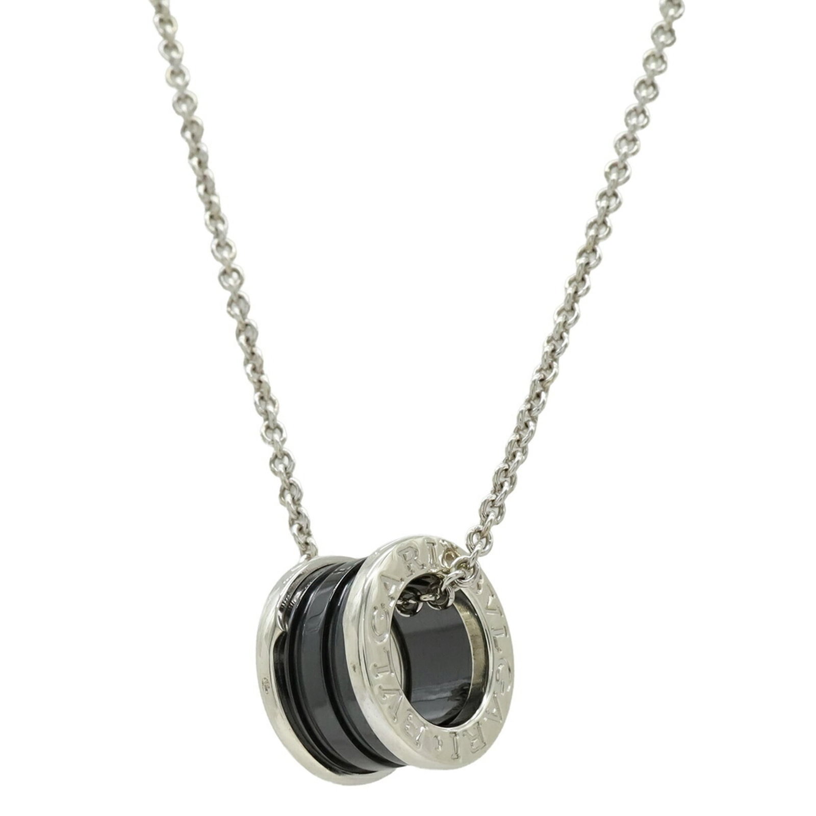 Bvlgari B-Zero1 Save The Children Necklace Pendant Ag925 Sv925 Silver Black 349634: Bvlgari B-Zero1 Save The Children Necklace Pendant Ag925 Sv925 Silver Black 349634 Bvlgari's B-Zero1 Save The Children Necklace Pendant is a stylish accessory featuring a black and silver design.