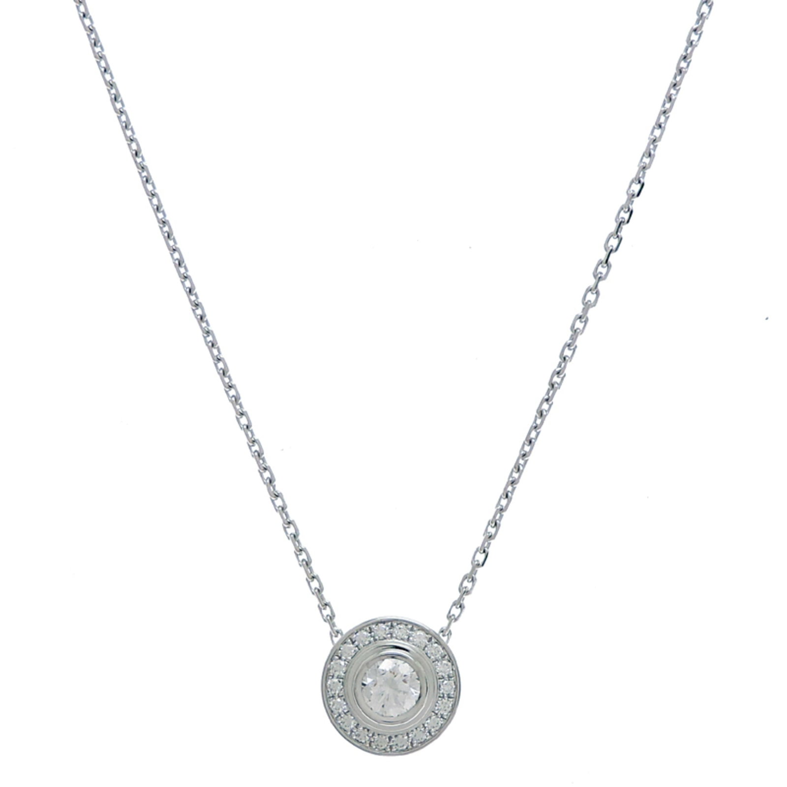 Cartier Damour Lm Diamond Women'S Necklace N7406700 750 White Gold: Cartier Damour Lm Diamond Women'S Necklace N7406700 750 White Gold Cartier's Damour Lm Diamond Women's Necklace boasts a stunning 9mm x 9mm diamond pendant set in 18K white gold, measuring 37 cm - 40