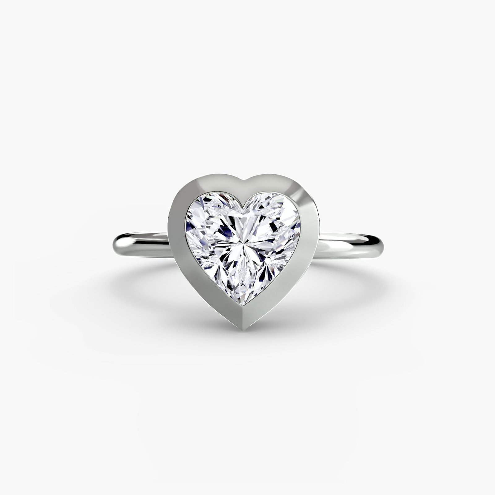 Solitaire Heart 950 Platinum Ring Setting - 2