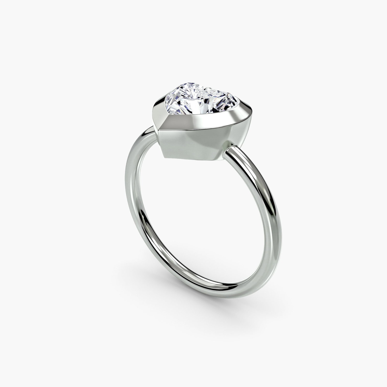Solitaire Heart 950 Platinum Ring Setting - 5