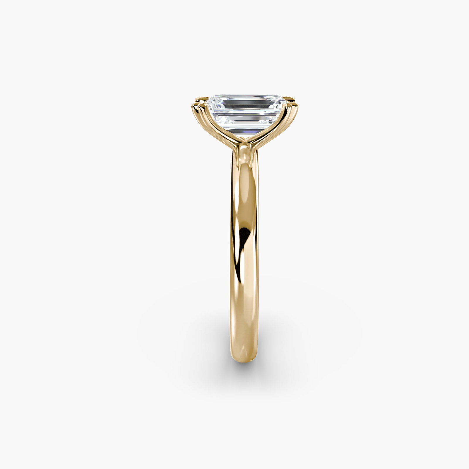 Solitaire Emerald 14Kt Yellow Gold Ring Setting - 3