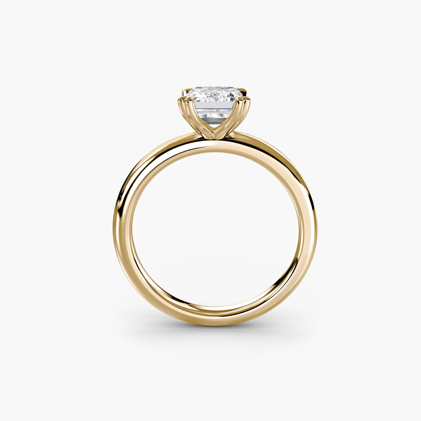 Solitaire Emerald 14Kt Yellow Gold Ring Setting - 4