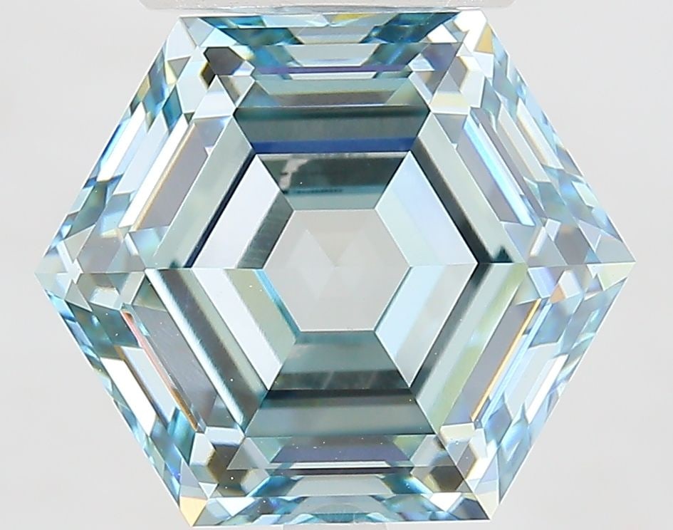 IGI Hexagonal 6.0ct Fancy Intense Blue Green VVS2 - Loose Lab Diamond: IGI Hexagonal 6.0ct Fancy Intense Blue Green VVS2 - Loose Lab Diamond Item Specifics: Source: This Is A Real Diamond Grown In A Lab Not Mined. Carat: 6.0 Cut: - Color: Fancy Intense Blue Green Clarity