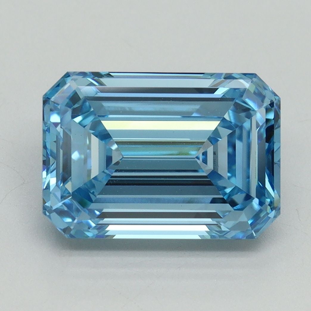IGI Emerald 4.18ct Fancy Vivid Blue VVS2 - Loose Lab Diamond: IGI Emerald 4.18ct Fancy Vivid Blue VVS2 - Loose Lab Diamond Item Specifics: Source: This Is A Real Diamond Grown In A Lab Not Mined. Carat: 4.18 Cut: - Color: Fancy Vivid Blue Clarity: VVS2 Polish: E