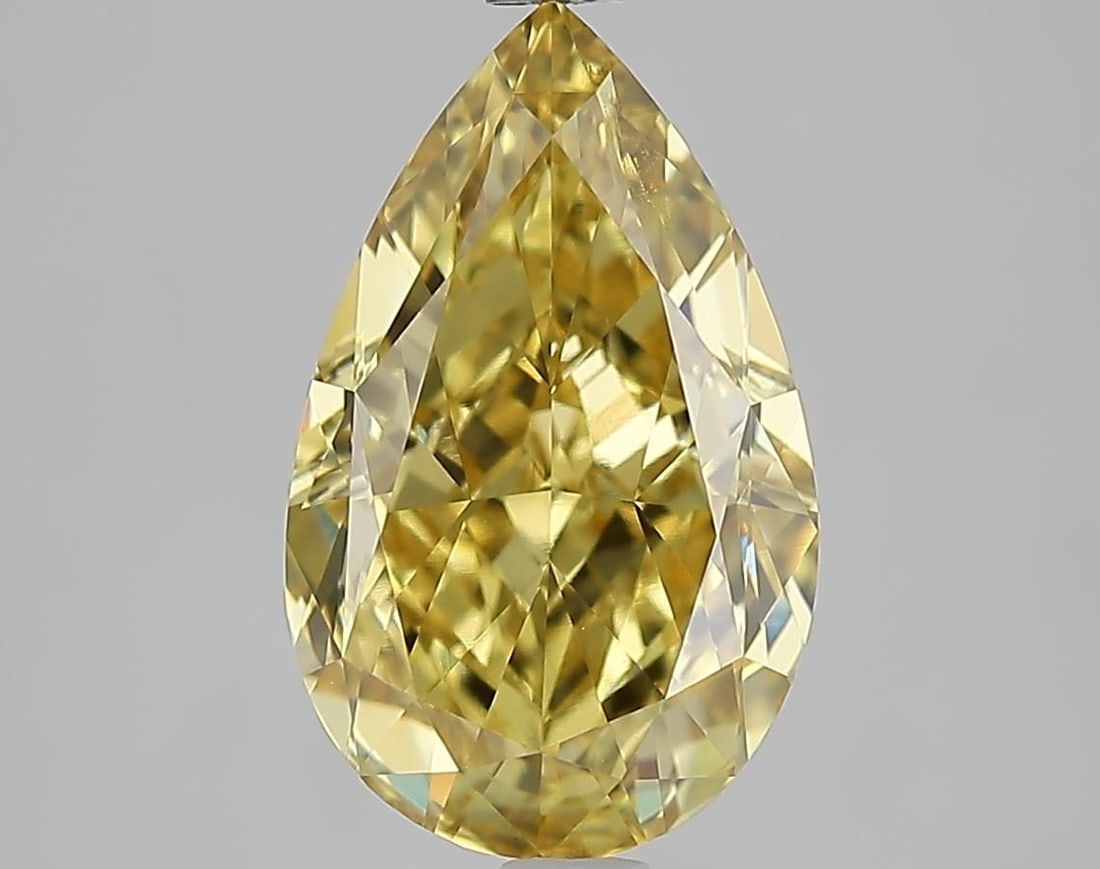 IGI Pear 3.98ct Fancy Intense Yellow VVS2 - Loose Lab Diamond (1 of 1)