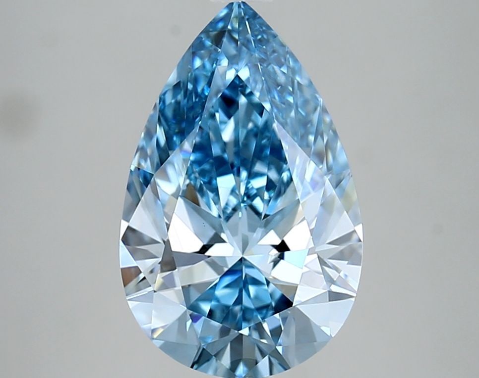 IGI Pear 3.02ct Fancy Vivid Blue VVS1 - Loose Lab Diamond (1 of 1)