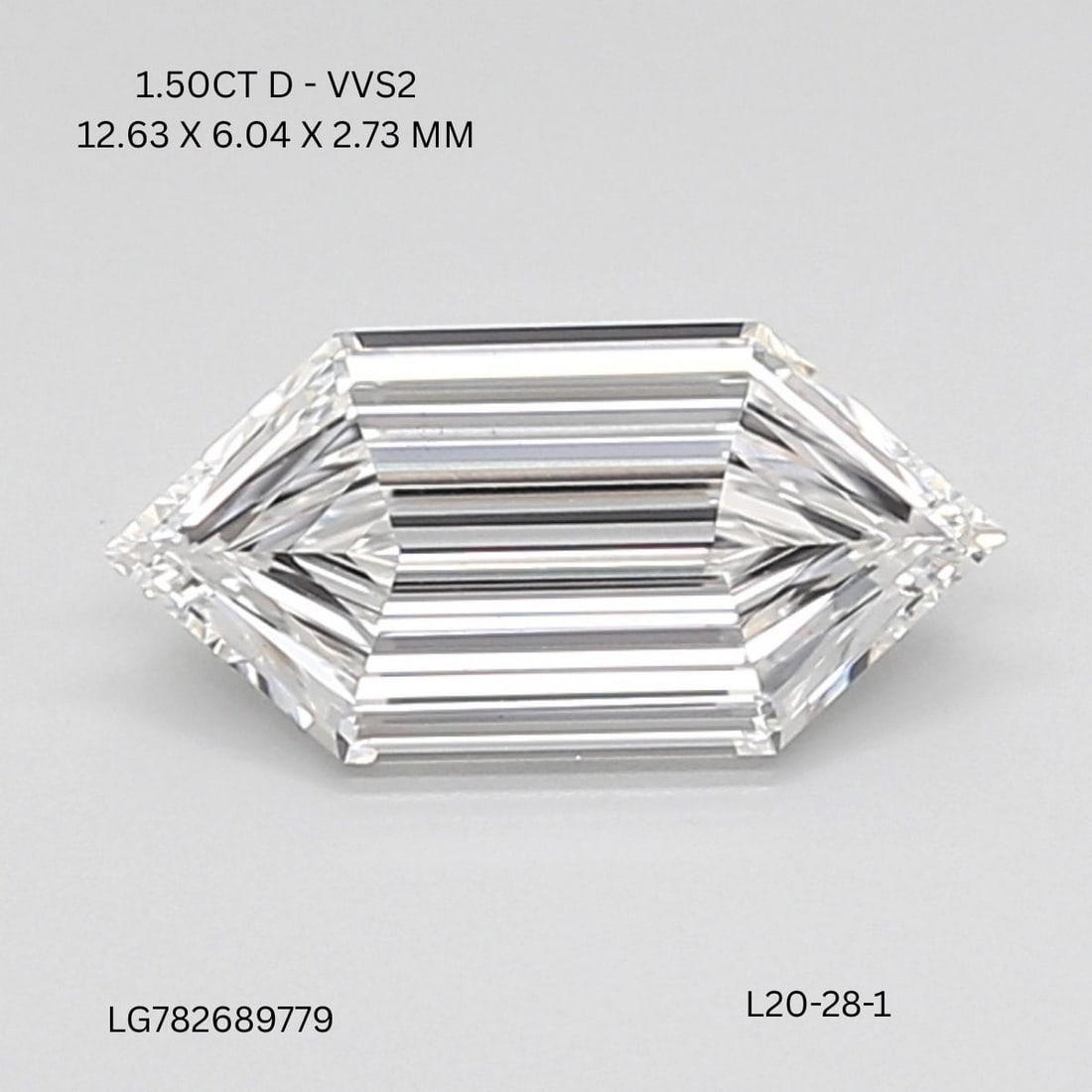 IGI Hexagonal 1.5ct D VVS2 - Loose Lab Diamond: IGI Hexagonal 1.5ct D VVS2 - Loose Lab Diamond Item Specifics: Source: This Is A Real Diamond Grown In A Lab Not Mined. Carat: 1.5 Cut: - Color: D Clarity: VVS2 Polish: EX Symmetry: EX Measurements: 1
