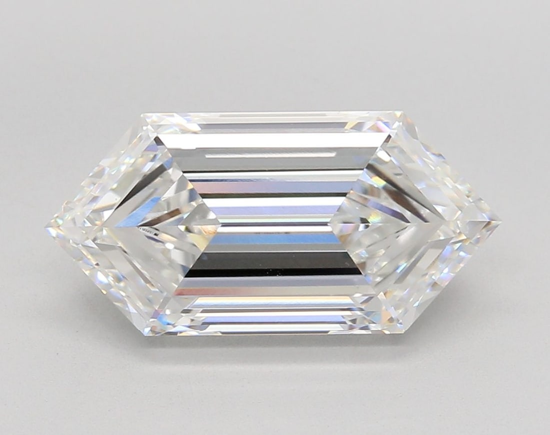 IGI Hexagonal 5.04ct E VVS2 - Loose Lab Diamond: IGI Hexagonal 5.04ct E VVS2 - Loose Lab Diamond Item Specifics: Source: This Is A Real Diamond Grown In A Lab Not Mined. Carat: 5.04 Cut: - Color: E Clarity: VVS2 Polish: EX Symmetry: EX Measurements: