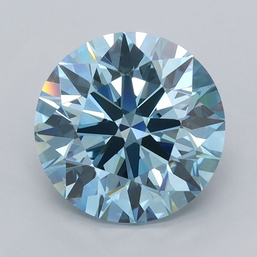 IGI Round 2.47ct Fancy Vivid Blue VVS2 - Ideal Loose Lab Diamond: IGI Round 2.47ct Fancy Vivid Blue VVS2 - Ideal Loose Lab Diamond Item Specifics: Source: This Is A Real Diamond Grown In A Lab Not Mined. Carat: 2.47 Cut: ID Color: Fancy Vivid Blue Clarity: VVS2 Poli