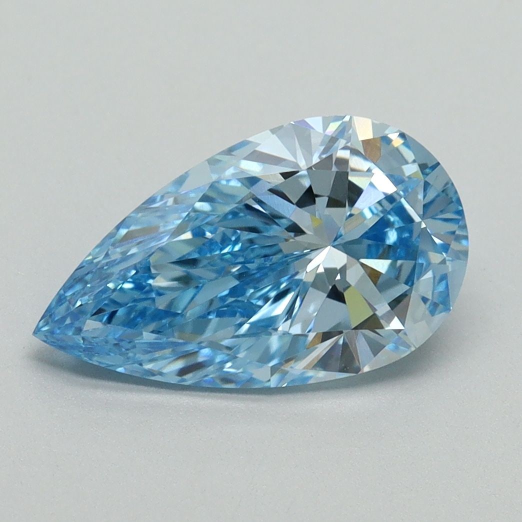 IGI Pear 2.13ct Fancy Vivid Blue VVS2 - Loose Lab Diamond: IGI Pear 2.13ct Fancy Vivid Blue VVS2 - Loose Lab Diamond Item Specifics: Source: This Is A Real Diamond Grown In A Lab Not Mined. Carat: 2.13 Cut: - Color: Fancy Vivid Blue Clarity: VVS2 Polish: EX S