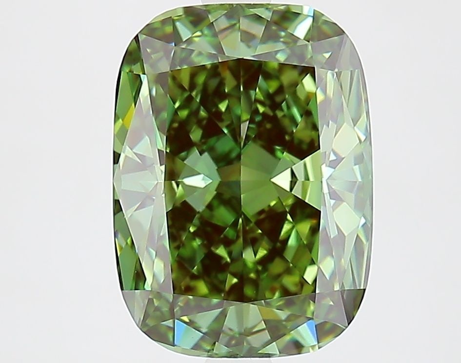 IGI Cushion Modified 3.52ct Fancy Vivid Green VVS2 - Loose Lab Diamond (1 of 1)