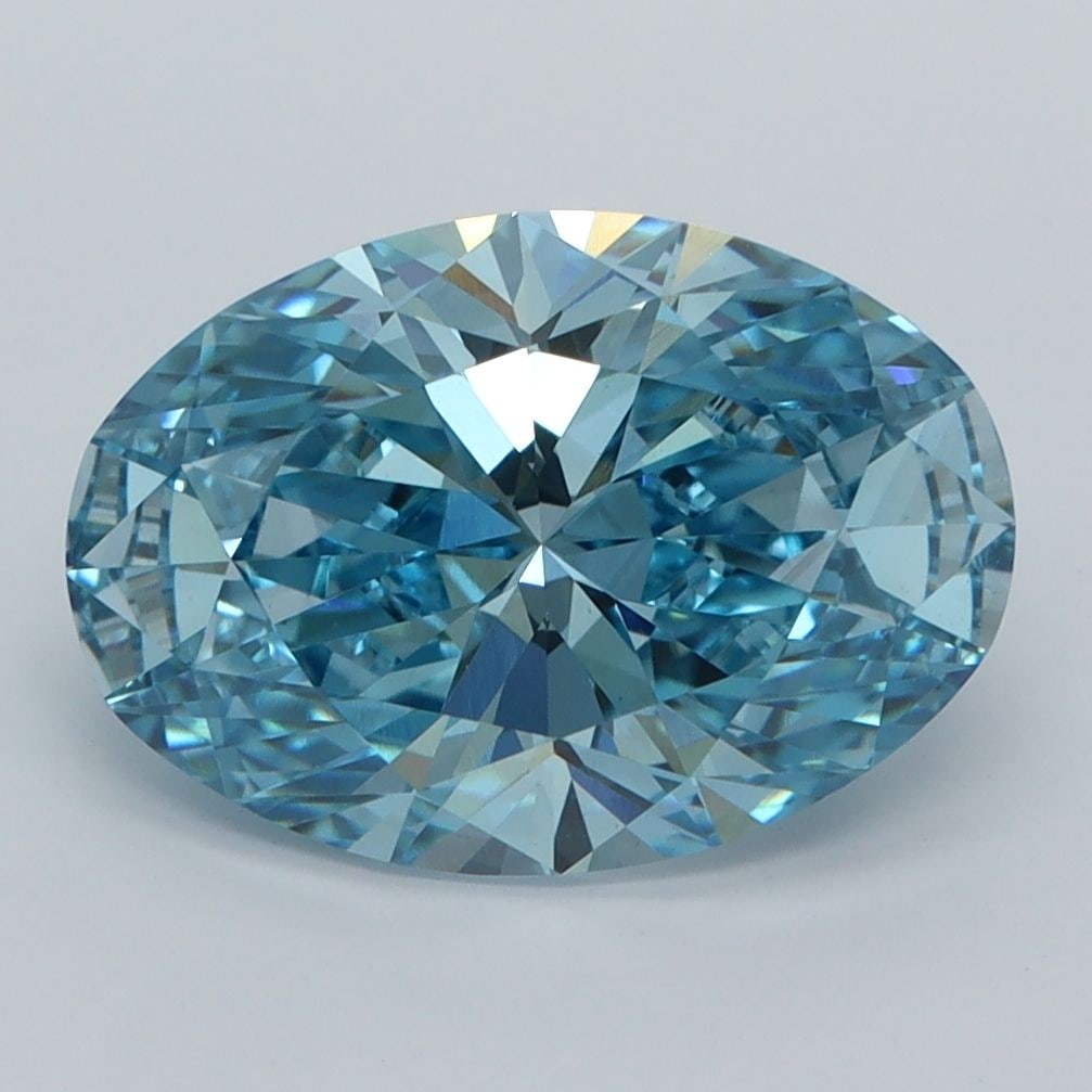 IGI Oval 3.36ct Fancy Vivid Blue VVS2 - Loose Lab Diamond (1 of 1)