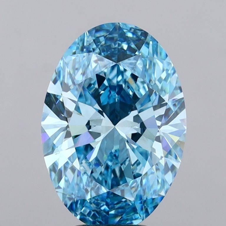 IGI Oval 5.02ct Fancy Vivid Blue VVS2 - Loose Lab Diamond (1 of 1)