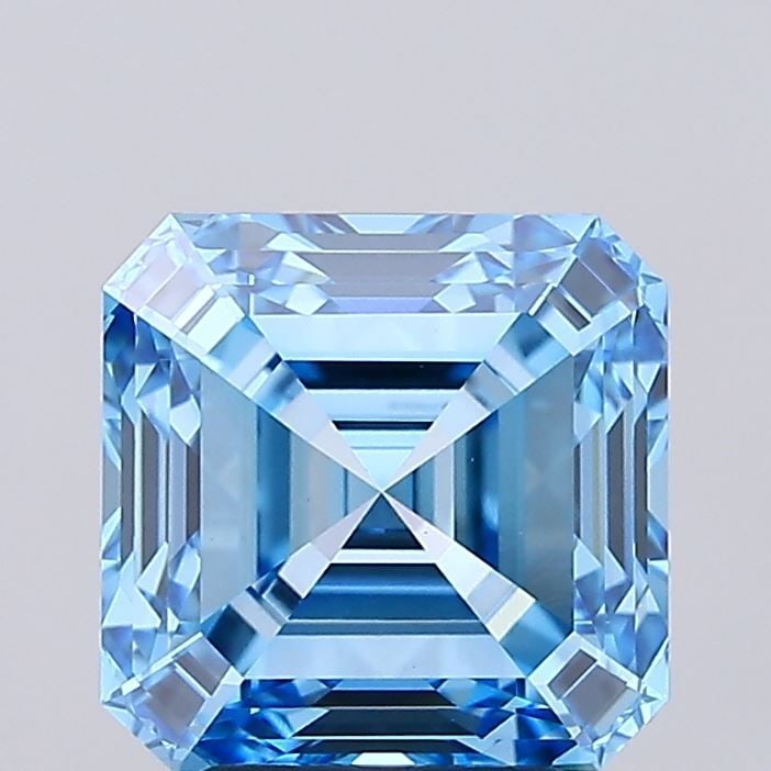 IGI Asscher 4.21ct Fancy Vivid Blue VVS2 - Loose Lab Diamond (1 of 1)
