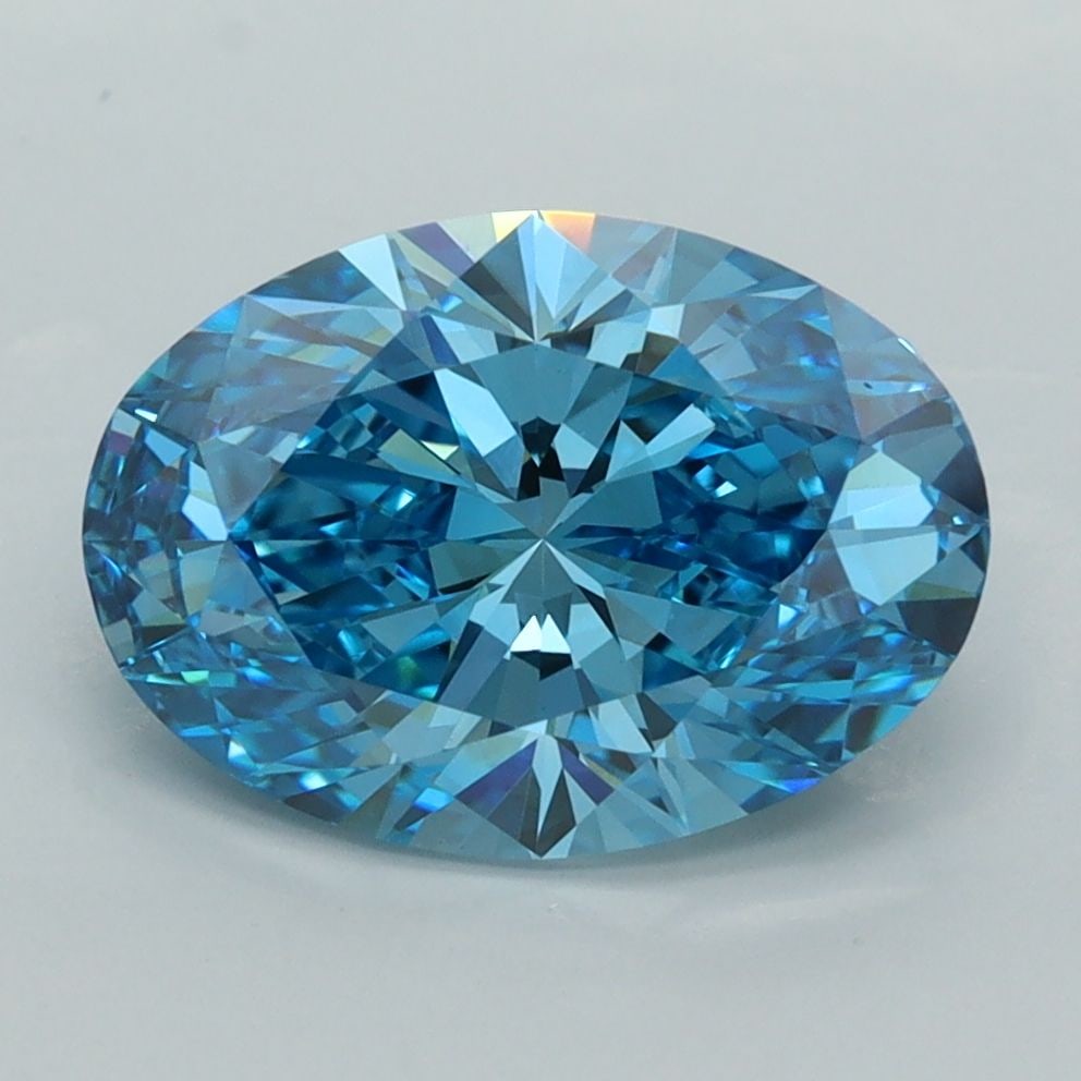 IGI Oval 3.04ct Fancy Vivid Blue VVS2 - Loose Lab Diamond: IGI Oval 3.04ct Fancy Vivid Blue VVS2 - Loose Lab Diamond Item Specifics: Source: This Is A Real Diamond Grown In A Lab Not Mined. Carat: 3.04 Cut: - Color: Fancy Vivid Blue Clarity: VVS2 Polish: EX S