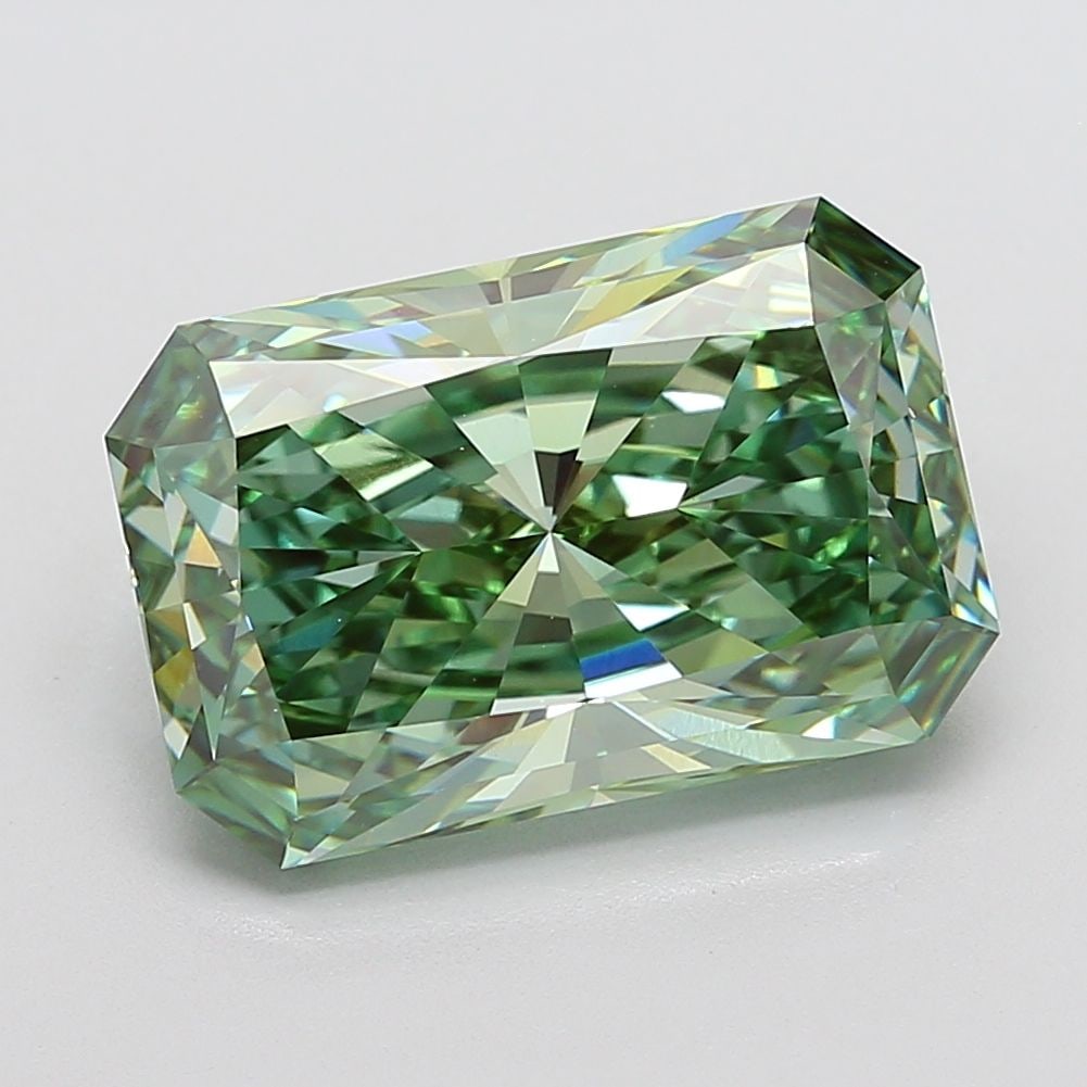 IGI Radiant 10.04ct Fancy Vivid Green VVS2 - Loose Lab Diamond: IGI Radiant 10.04ct Fancy Vivid Green VVS2 - Loose Lab Diamond Item Specifics: Source: This Is A Real Diamond Grown In A Lab Not Mined. Carat: 10.04 Cut: - Color: Fancy Vivid Green Clarity: VVS2