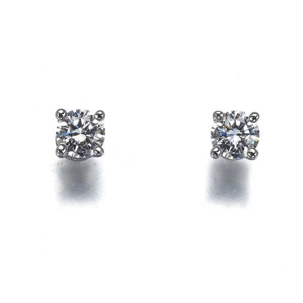 Diamond earrings 950 platinum solitaire .11ct diamond 0.11ct (1 of 5)