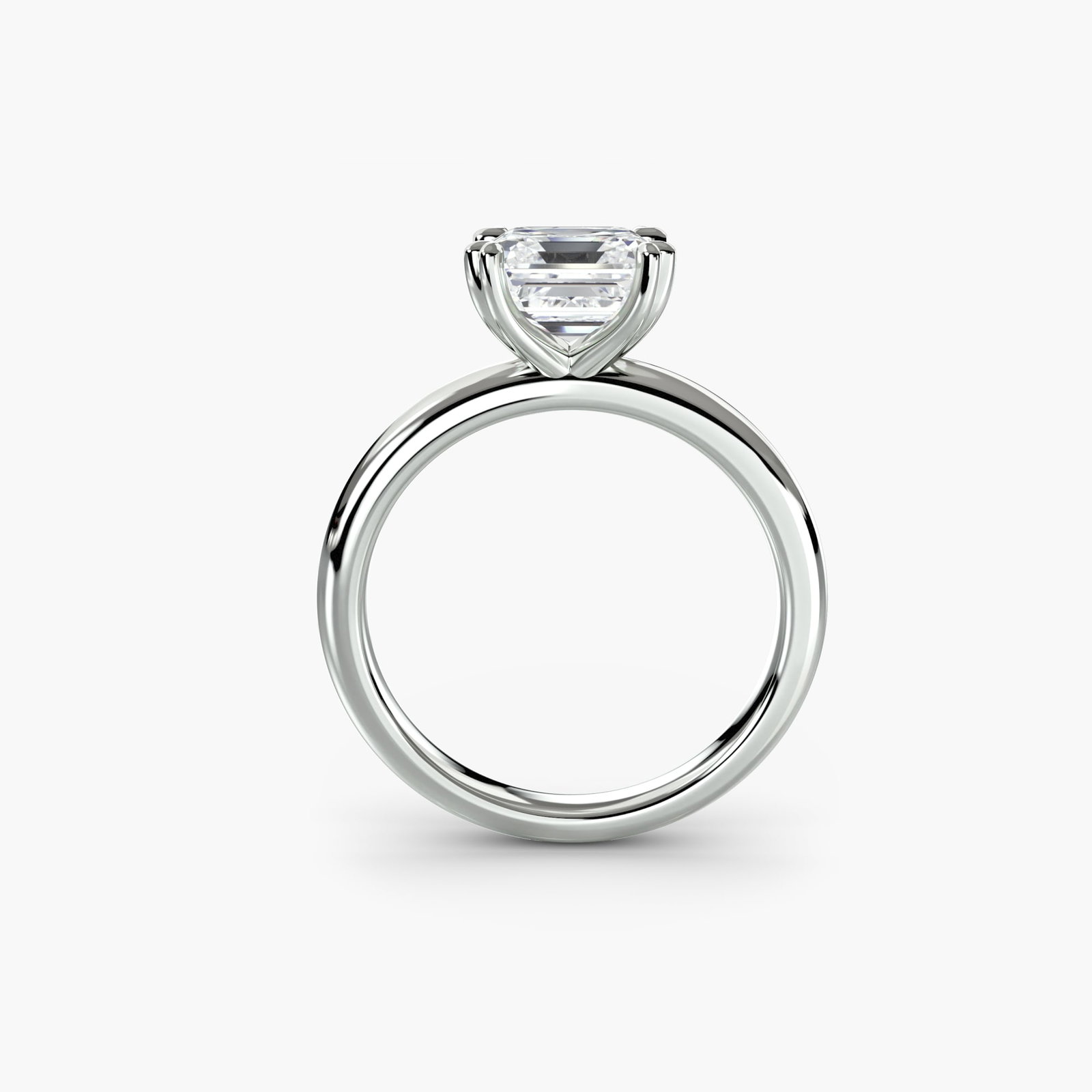Solitaire Asscher 18Kt White Gold Ring Setting: Solitaire Asscher 18Kt White Gold Ring Setting Solitaire Asscher 18Kt White Gold Ring Setting - A sleek and modern design, this ring setting features an Asscher cut center stone surrounded by a slende