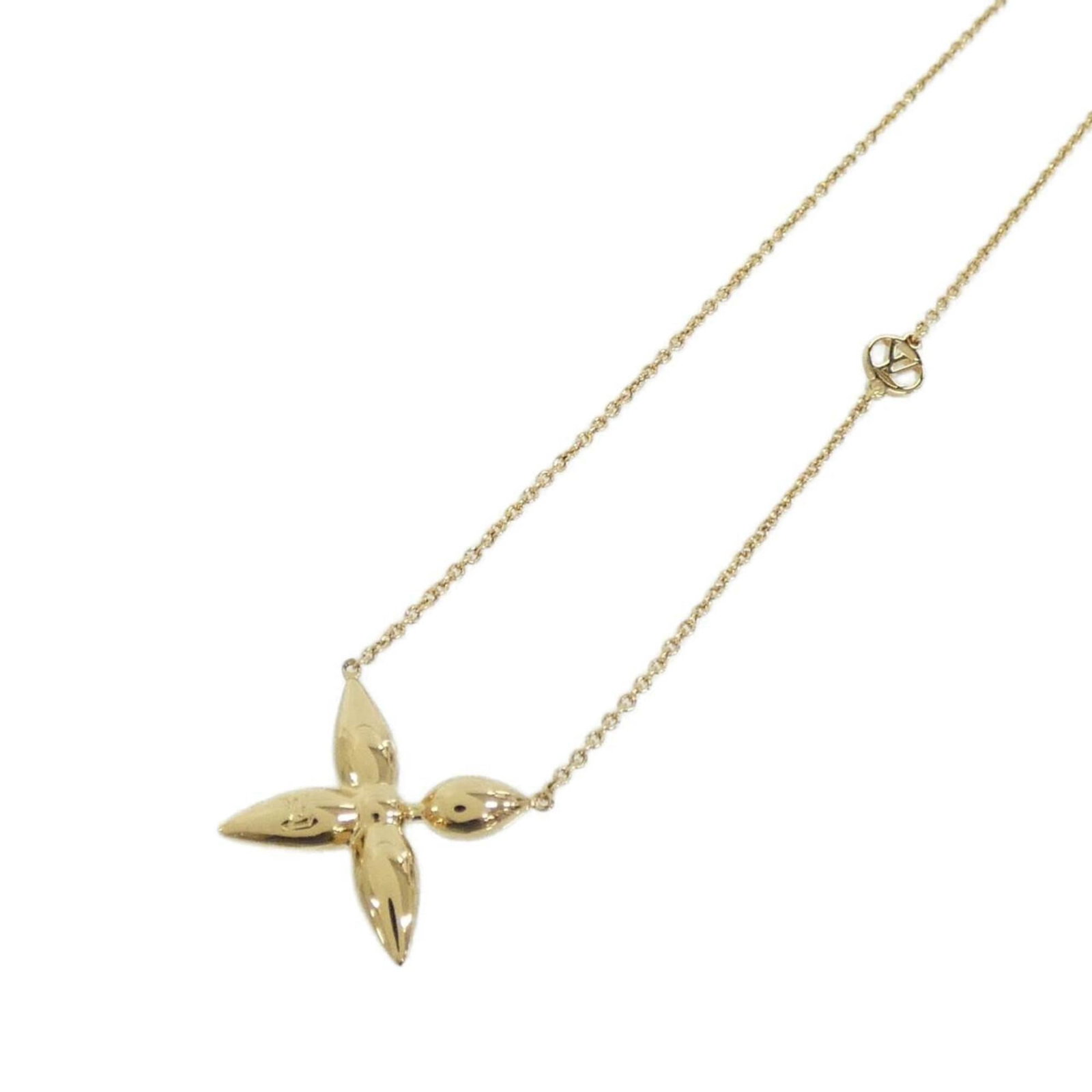 Louis Vuitton Collier Louisette M00365 Necklace: Louis Vuitton Collier Louisette M00365 Necklace Gold Louis Vuitton Collier Louisette M00365 Necklace, featuring an 18mm x 18mm pendant with a gold finish. The necklace has a adjustable neck circumfere