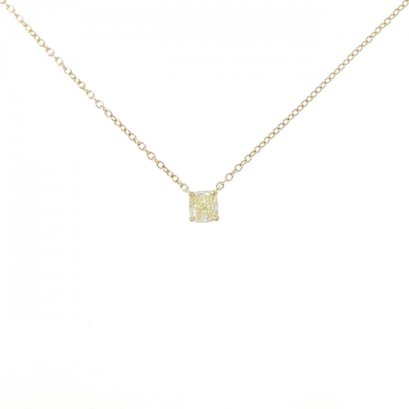Diamond Necklace by Tiffany Co.: Diamond Necklace by Tiffany Co. Yellow gold (18K) Tiffany Co. necklace features a pendant with dimensions 4.1mm x 3.9mm, suspended from a chain designed to fit a neck circumference of 41 cm / 16.14''.
