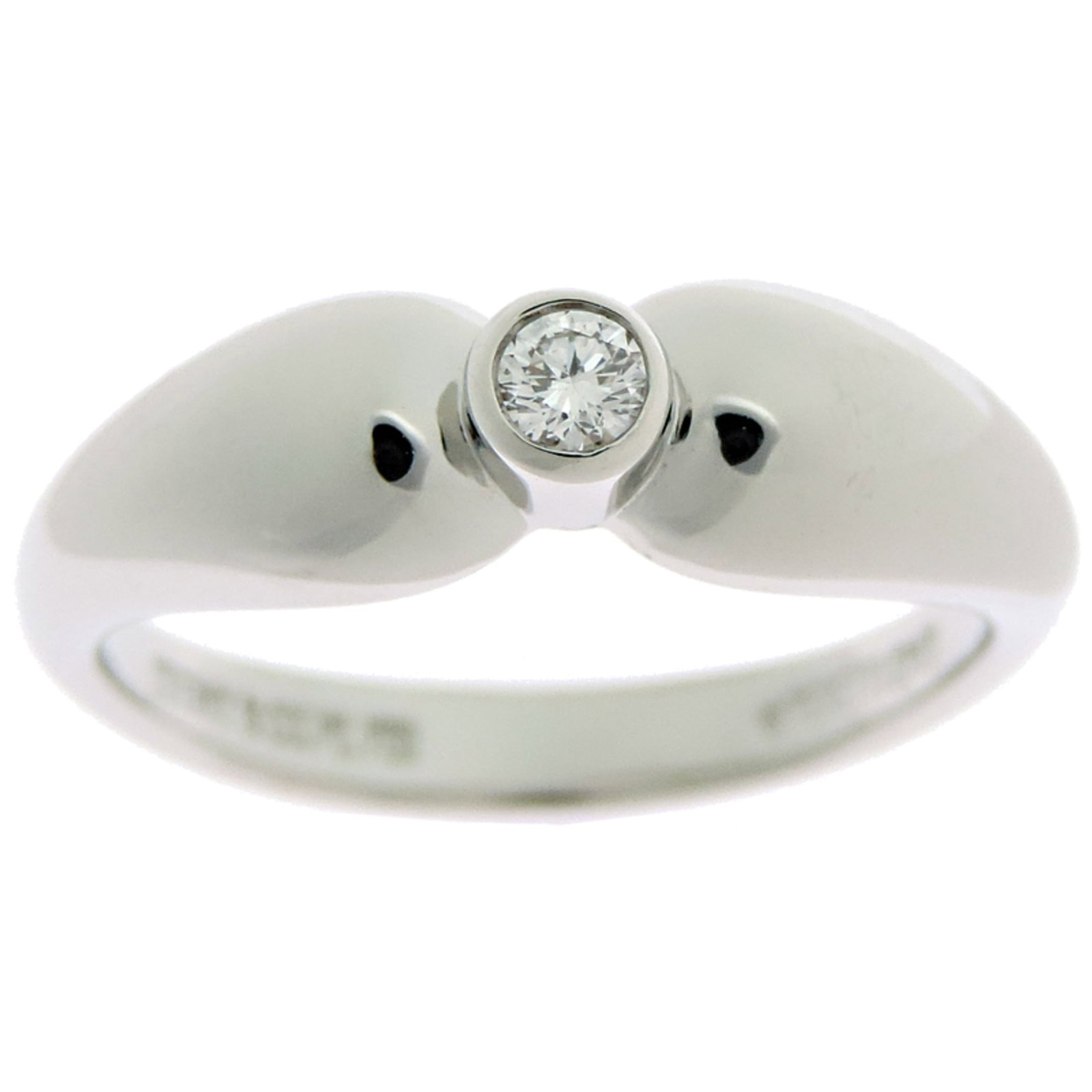 Platinum ring by Tiffany band: Platinum ring by Tiffany band Platinum ring by Tiffany features a diamond stone, available in women's size 6.5 and made from high-quality platinum material. The band ring has some minor scratches and 