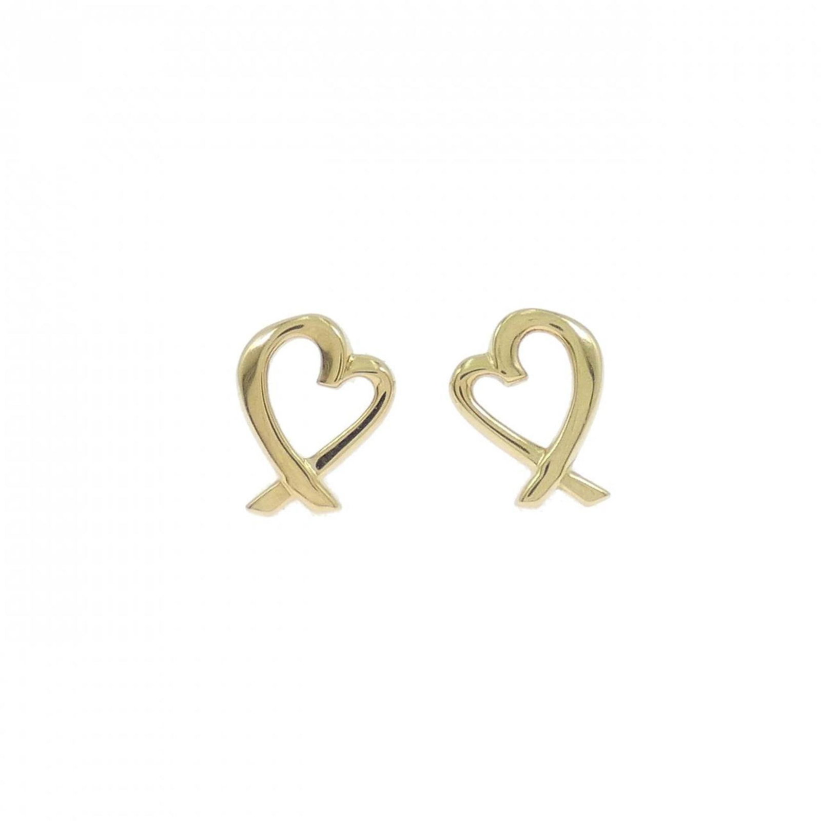 Loving Heart Tiffany Earrings: Loving Heart Tiffany Earrings Yellow Gold (18K) Tiffany Earrings with a subtle sparkle, featuring a delicate design that showcases the beauty of yellow gold. The earrings bear a few traces of usage an
