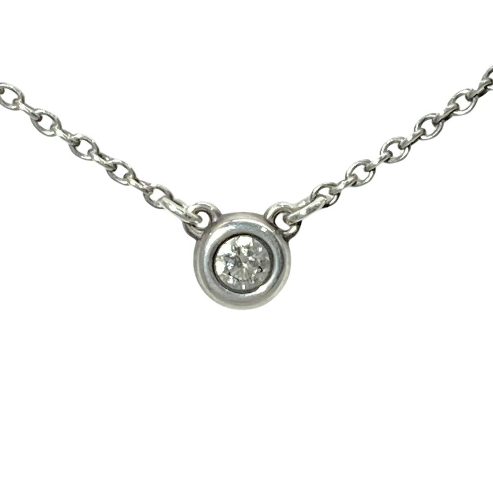 Tiffany & Co. By The Yard Diamond Necklace 1.6G Sv925 Silver Diamond Women'S: Tiffany & Co. By The Yard Diamond Necklace 1.6G Sv925 Silver Diamond Women'S Tiffany & Co.'s By The Yard Diamond Necklace boasts a striking silver design featuring a 1.6g diamond pendant, set in