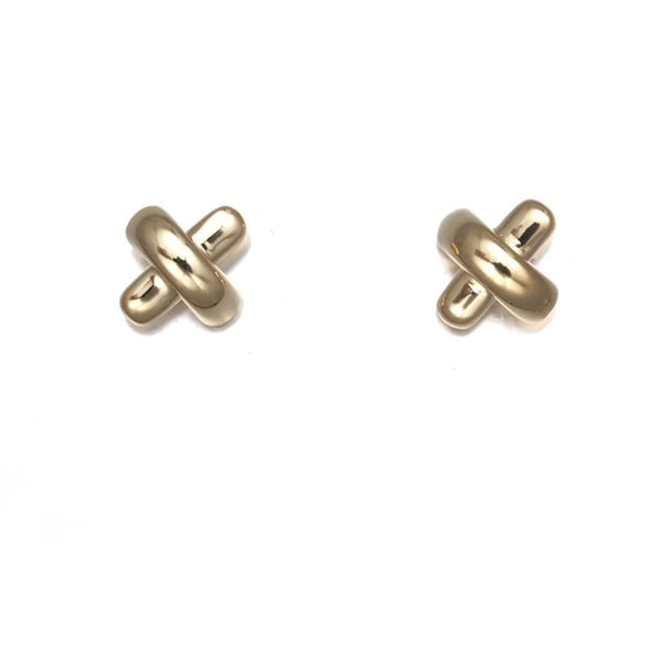 Tiffany&Co. Earrings Cross Stitch 18K 750 Yellow Gold (1 of 5)
