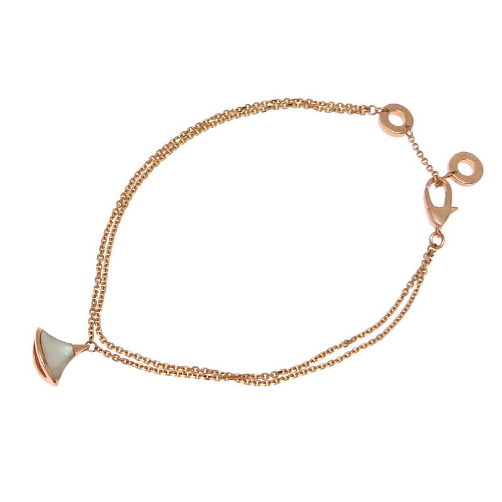 Pink Gold Bvlgari Charm Bracelet 18K: Pink Gold Bvlgari Charm Bracelet 18K Pink Gold Bvlgari Charm Bracelet 18K - A delicate and elegant charm bracelet in 18K pink gold, featuring a slender design with a total length of 16.5cm. The