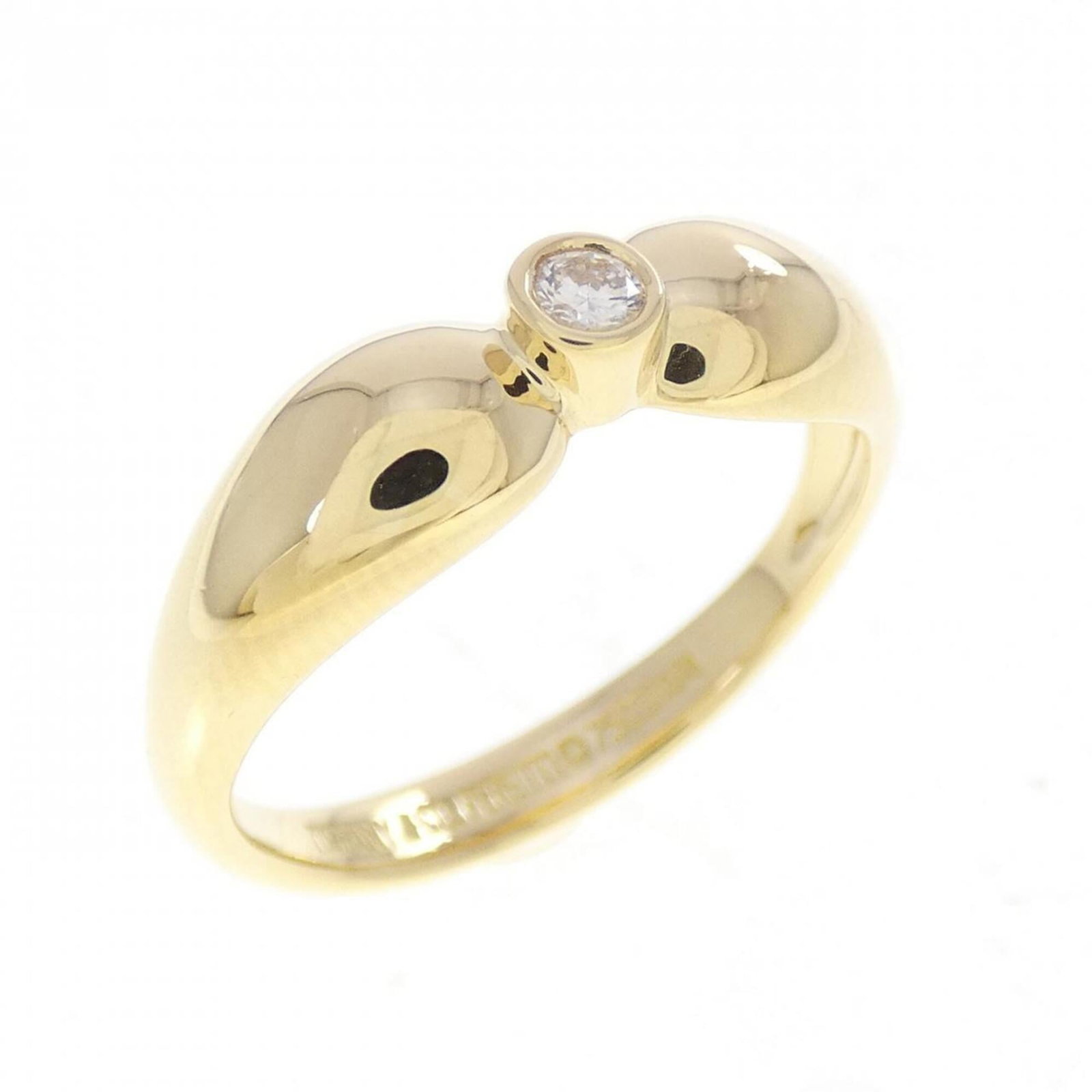 Tiffany Ring Gold Yellow 18K: Tiffany Ring Gold Yellow 18K Tiffany Ring Gold Yellow 18K features a diamond stone set in yellow gold (18K) band. The item is made from high-quality yellow gold and has a US size of 5.5, indicating it