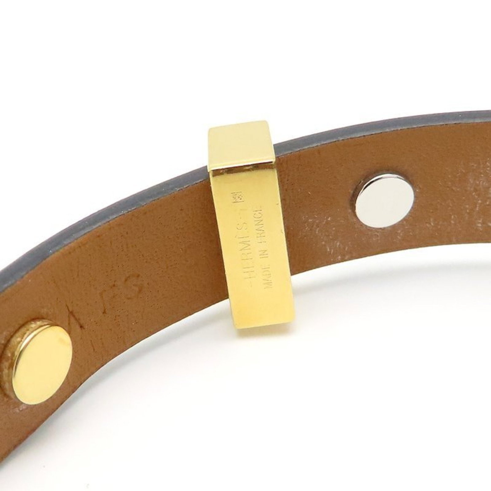 Bangle Brass Leather Hermes - 5