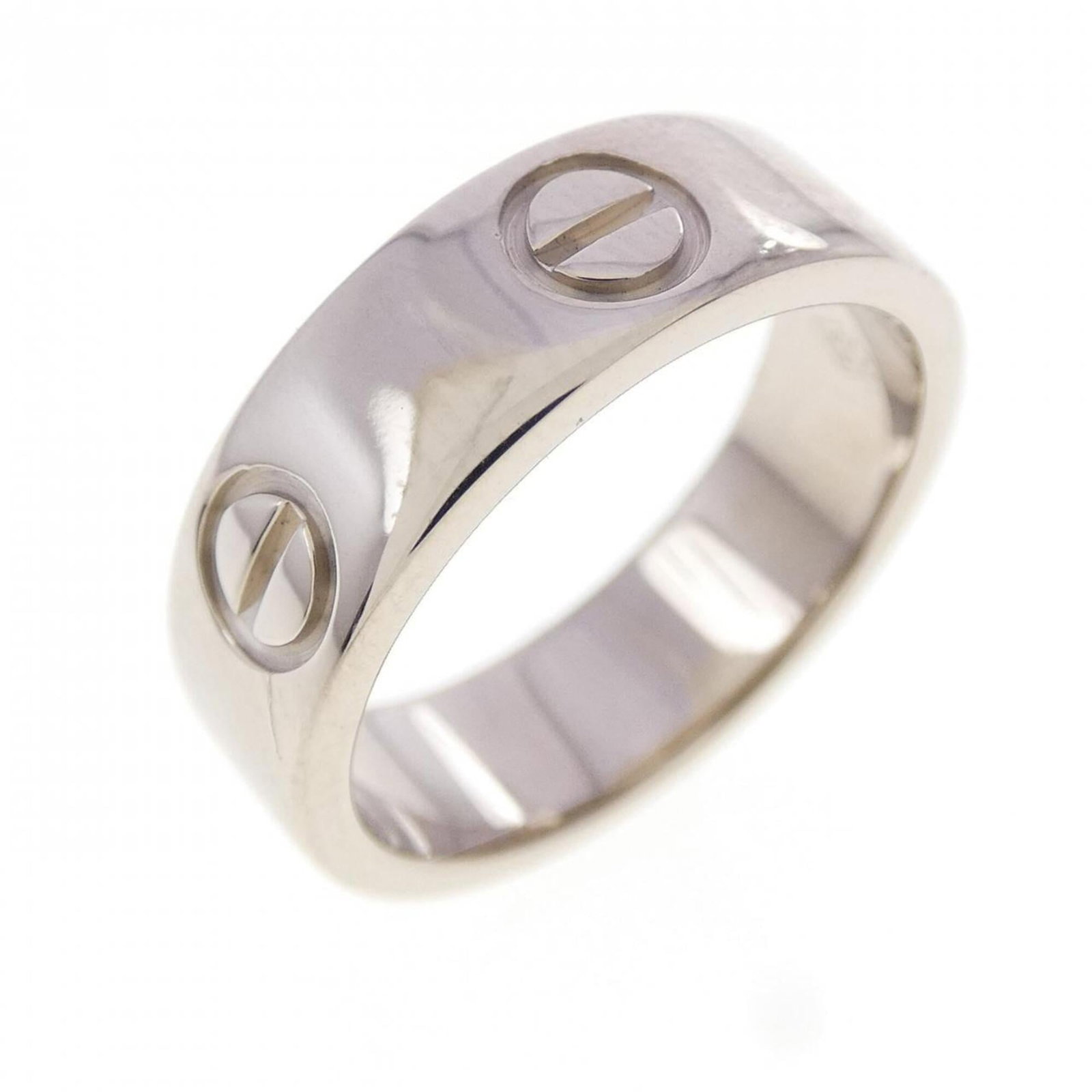 White Gold Cartier Band Ring 18K: White Gold Cartier Band Ring 18K 18K White Gold Cartier Band Ring for Women - A Timeless Classic. This elegant band ring features a sturdy 5.4mm wide white gold band, weighing 6.3g, perfect for