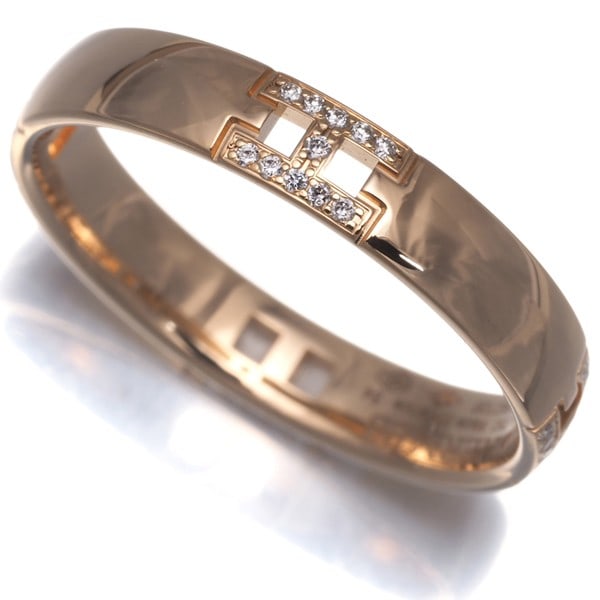 Hermes Ring Diamond Everherakles Eu54 18K 750 Rose Gold: Hermes Ring Diamond Everherakles Eu54 18K 750 Rose Gold Rose gold band featuring a natural diamond, part of the Ever Herakles collection by Hermes. This 18k ring boasts a striking design and exception