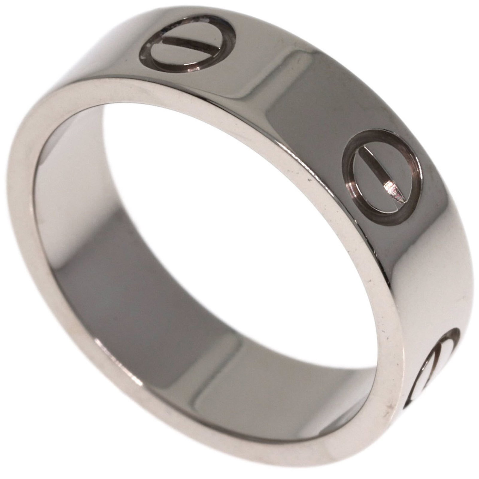 White Gold Cartier Band Ring 18K: White Gold Cartier Band Ring 18K 18K White Gold Cartier Band Ring for Women, Size 6.5, Used (Like New) Condition. This beautiful band ring features the iconic Cartier style in white gold, with a