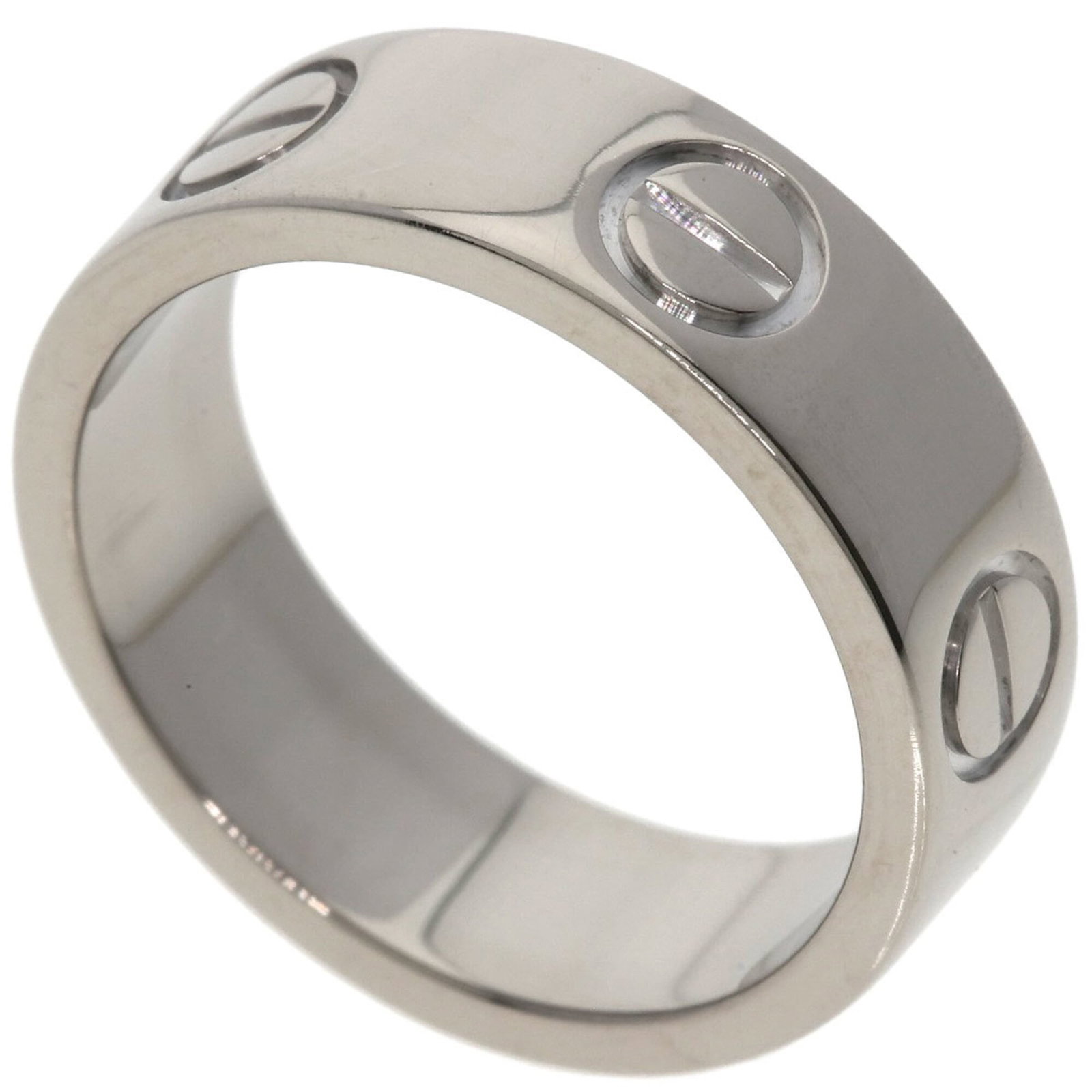 Cartier Band Ring: Cartier Band Ring Cartier Band Ring features an 18K white gold band with a sleek design, measuring 5.5mm in width and weighing 6.5g. The ring bears a signature but no further details are available. In