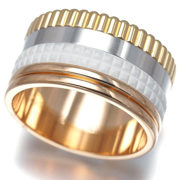 White Ceramic Boucheron Ring Large Quatre 18k YG/ WG/ RG EU56 (1 of 5)
