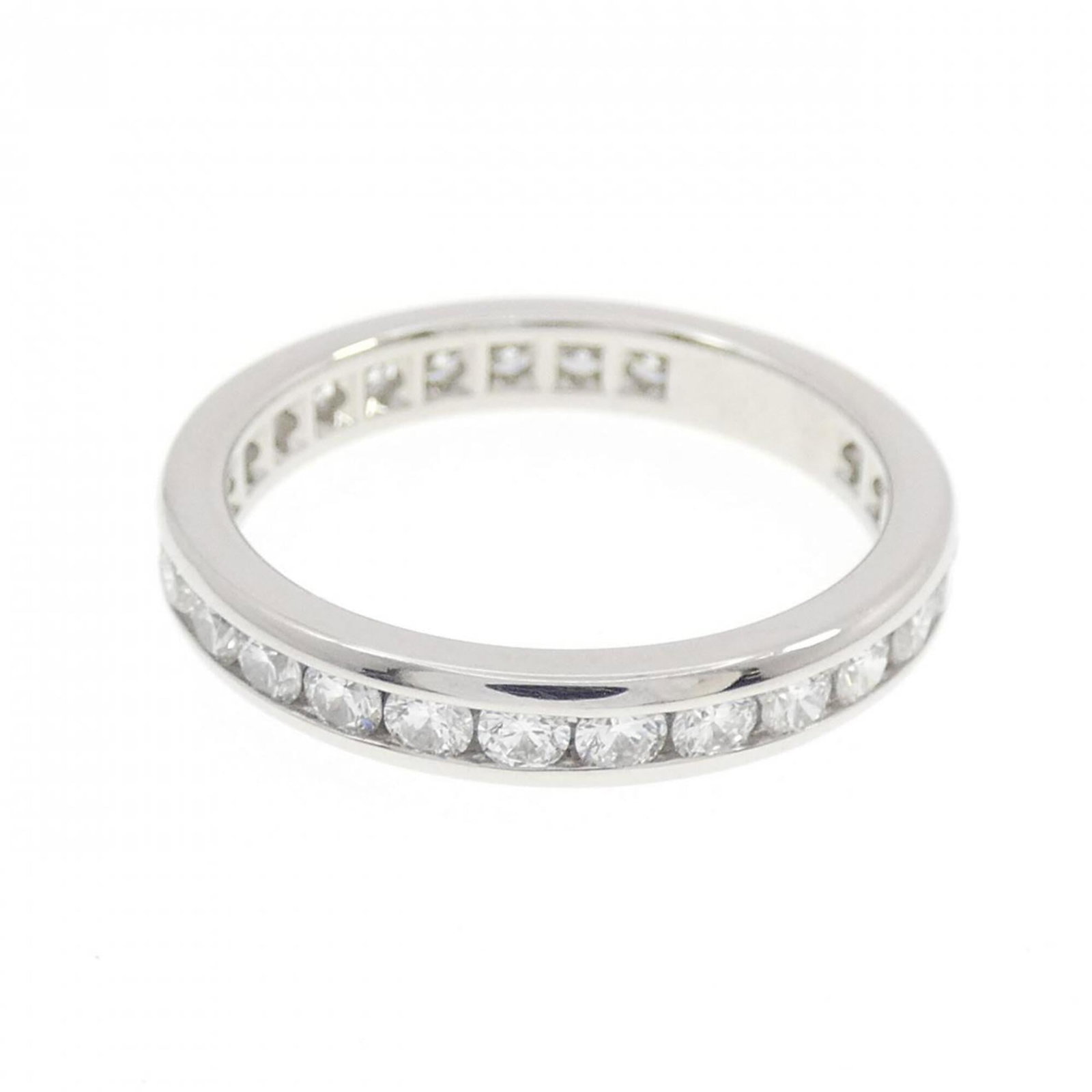 Platinum ring by Tiffany band: Platinum ring by Tiffany band Platinum ring by Tiffany features a diamond stone, available in women's size 6.5 and made from high-quality platinum material. The band ring has some minor scratches and 