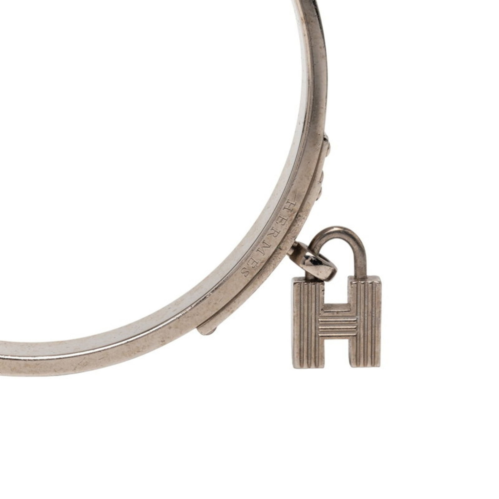 Metal leather bangle Hermes - 4