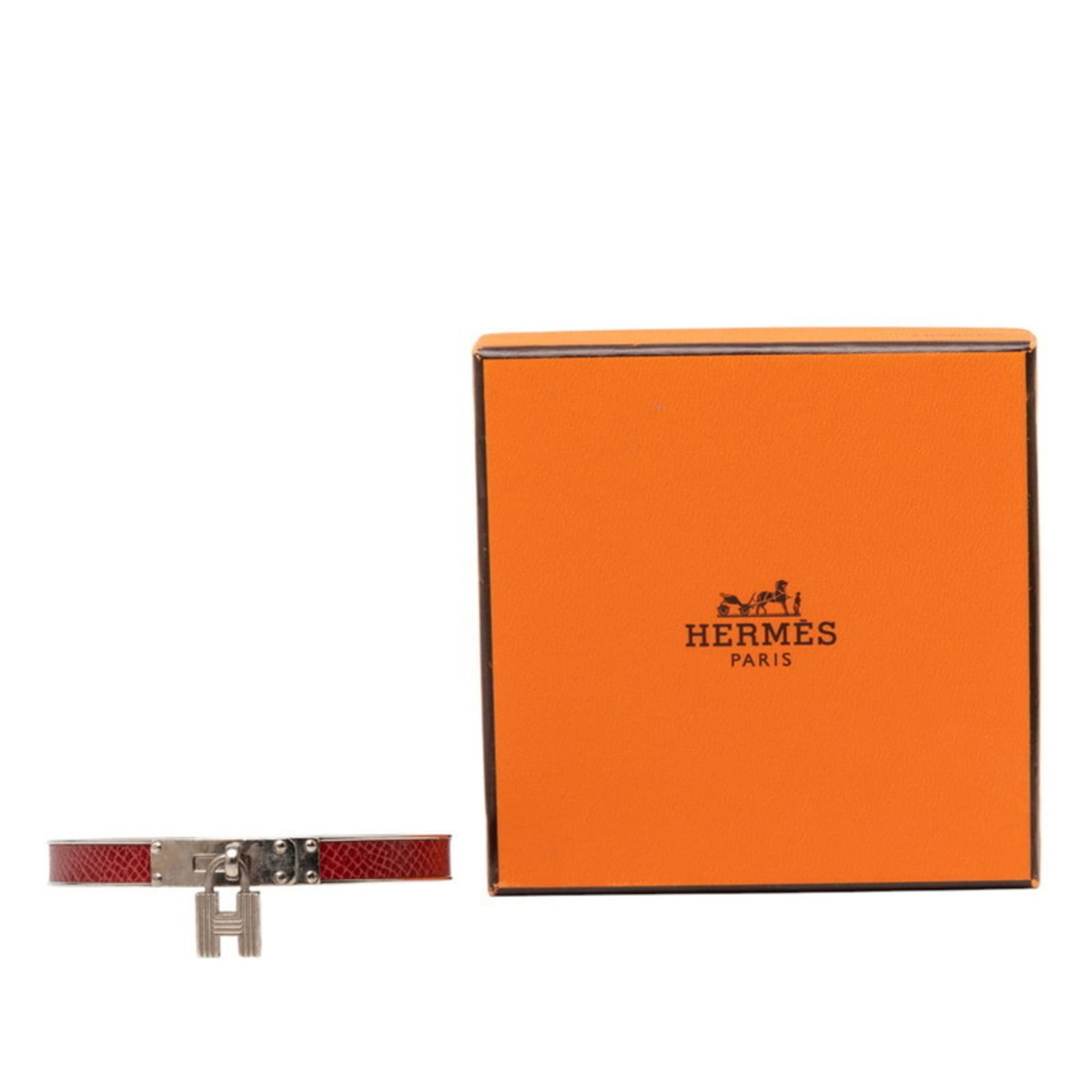 Metal leather bangle Hermes - 6