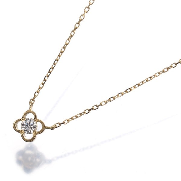 Ahkah Necklace Diamond Ros?E Flower Solitaire 18K 750 Yellow Gold: Ahkah Necklace Diamond Ros?E Flower Solitaire 18K 750 Yellow Gold 18k yellow gold Ahkah Necklace Diamond Ros?E Flower Solitaire boasts a natural diamond at its center, set in a delicate flower-shaped