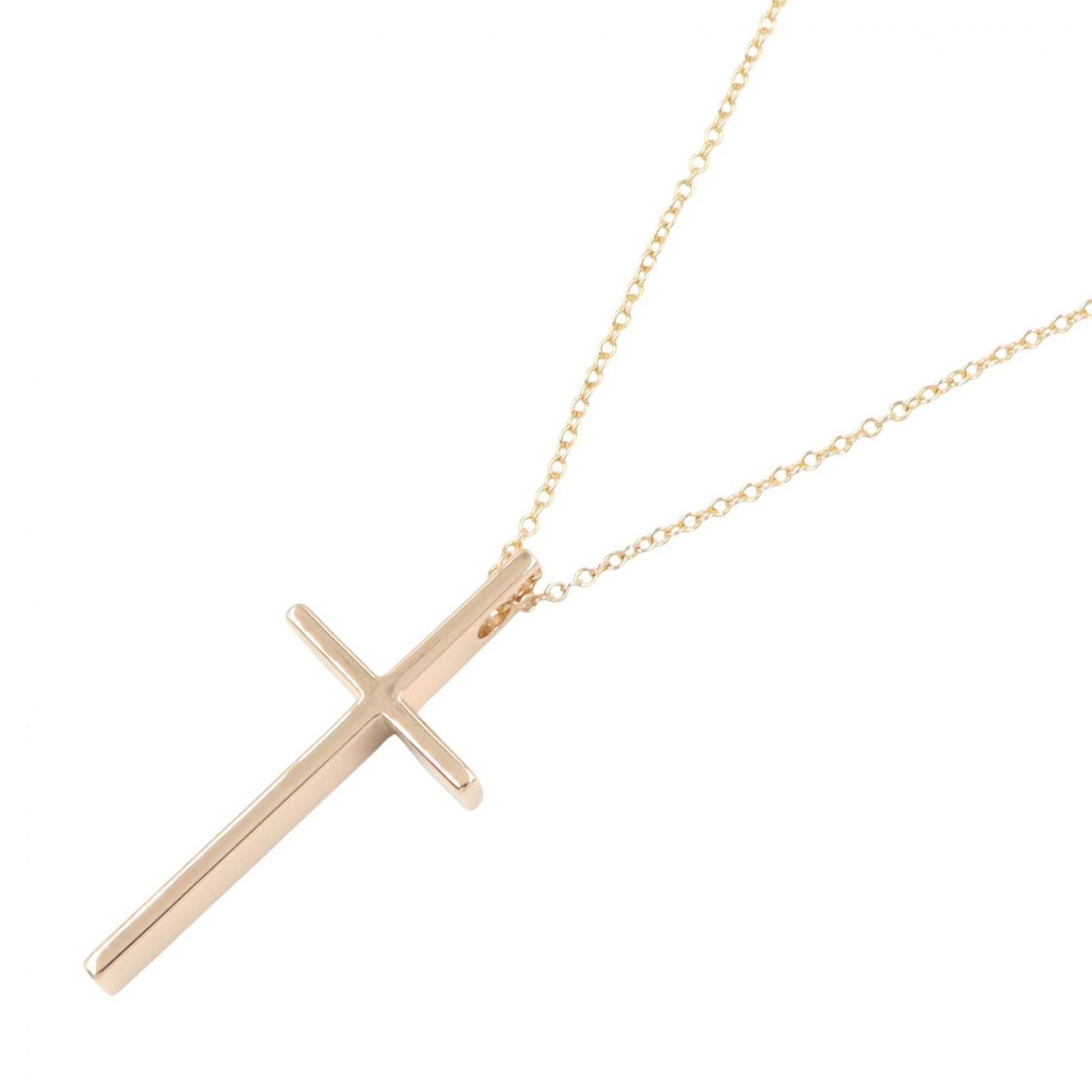 Tiffany & Co. Cross Necklace 18K Pink Gold (Pg) Women'S Jewelry Tone: Tiffany & Co. Cross Necklace 18K Pink Gold (Pg) Women'S Jewelry Tone Tiffany & Co. Cross Necklace in 18K Pink Gold features a classic design with a 30mm x 13mm pendant, set against an 18.5'' chain. Th