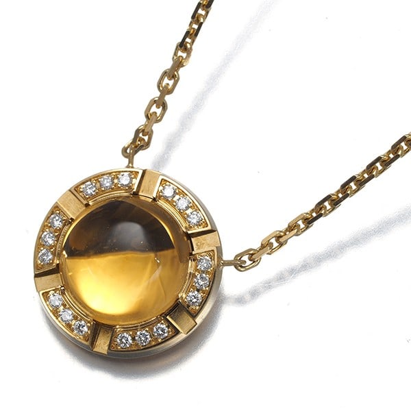 Chaumet Necklace Citrine Diamond Class One Croisiere 18K 750 Yellow Gold: Chaumet Necklace Citrine Diamond Class One Croisiere 18K 750 Yellow Gold Chaumet's Class One Croisiere necklace showcases a stunning citrine diamond pendant set in 18k yellow gold, a true masterpiece 