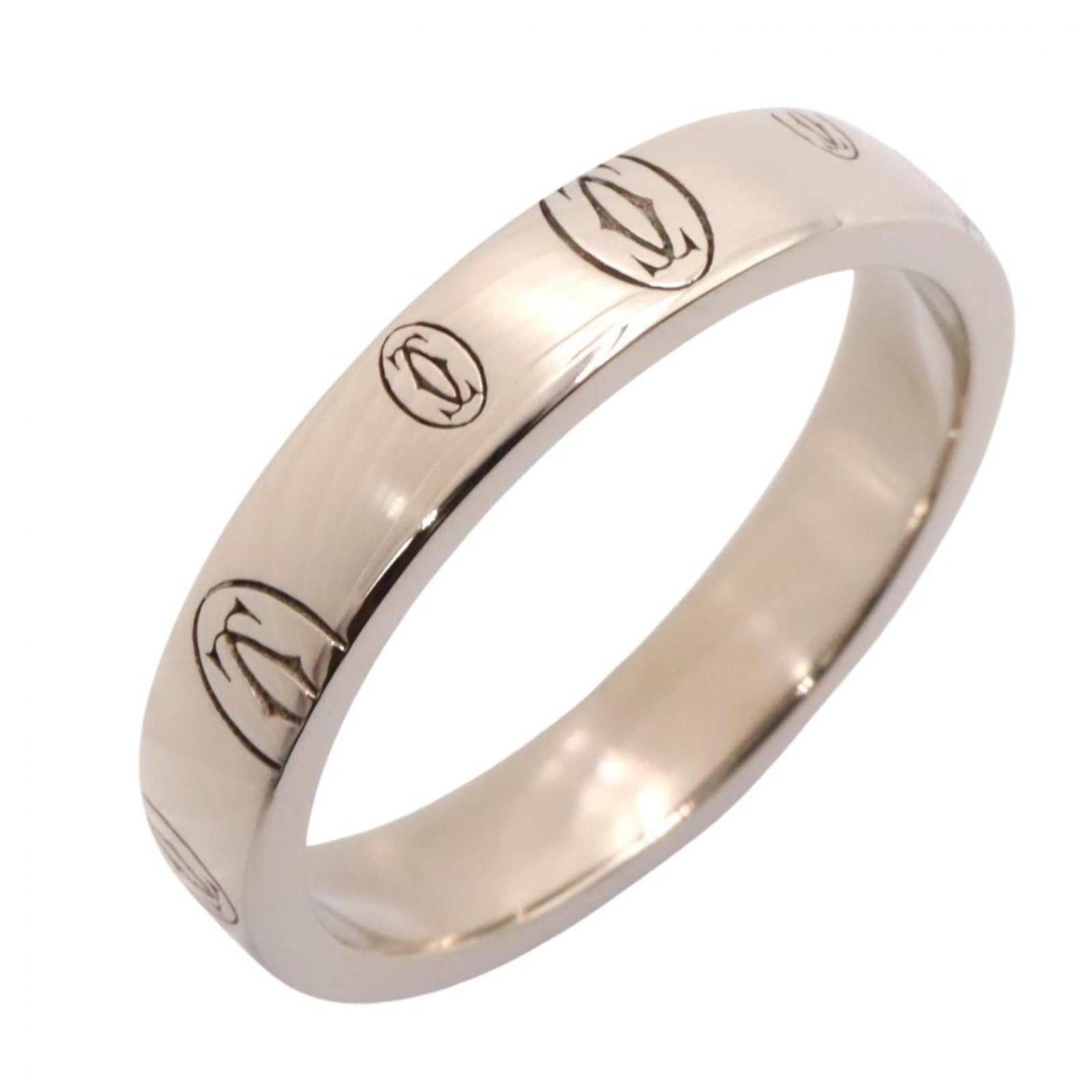 White Gold Cartier Band Ring 18K: White Gold Cartier Band Ring 18K 18K White Gold Cartier Band Ring in excellent used condition, with hardly any signs of wear. This beautiful piece features the iconic Cartier design and is made from
