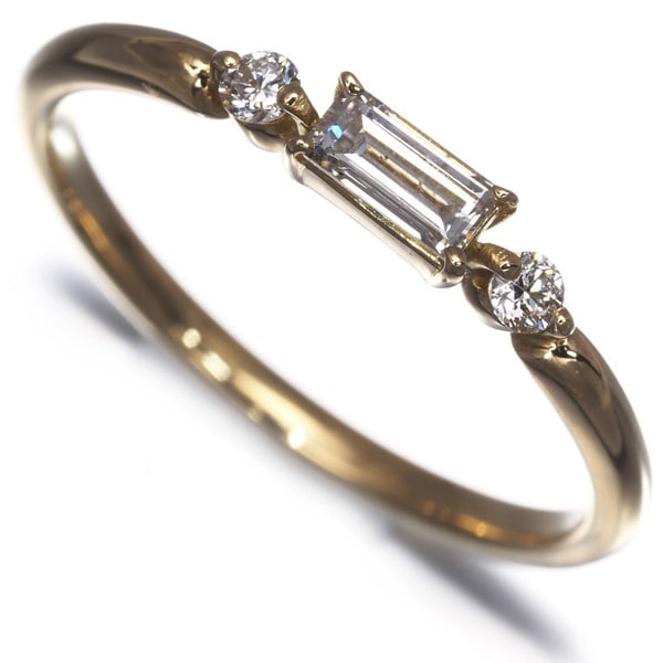 Diamond 0.25Ct Baguette-Cut Ring 18K 750 Yellow Gold (1 of 4)