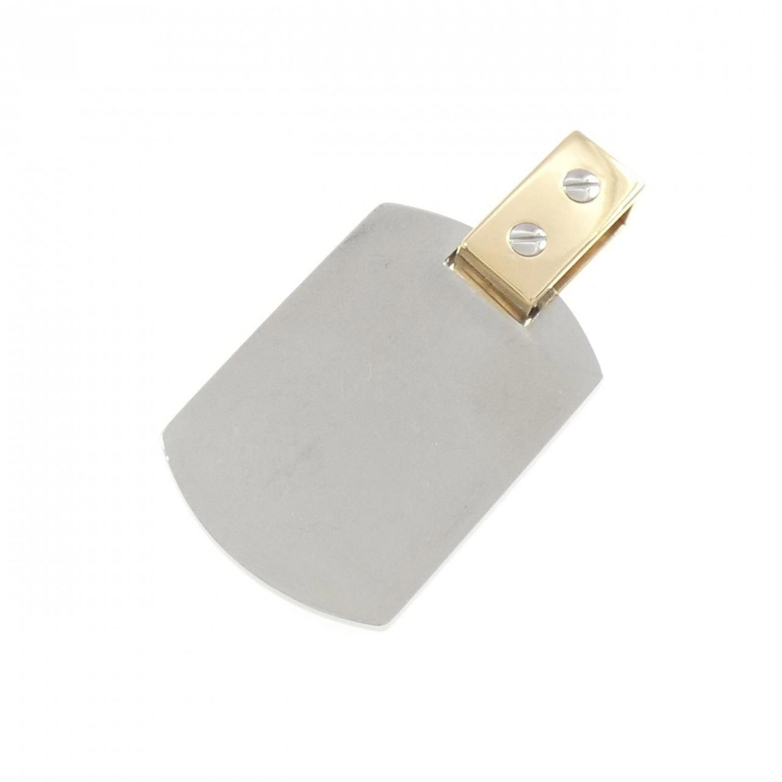Santos 100 Pendant by Cartier: Santos 100 Pendant by Cartier Stainless Steel and Yellow Gold (18K) Santos 100 Pendant by Cartier, featuring a classic design with a 38.9mm x 20.8mm size, available in used condition with some traces
