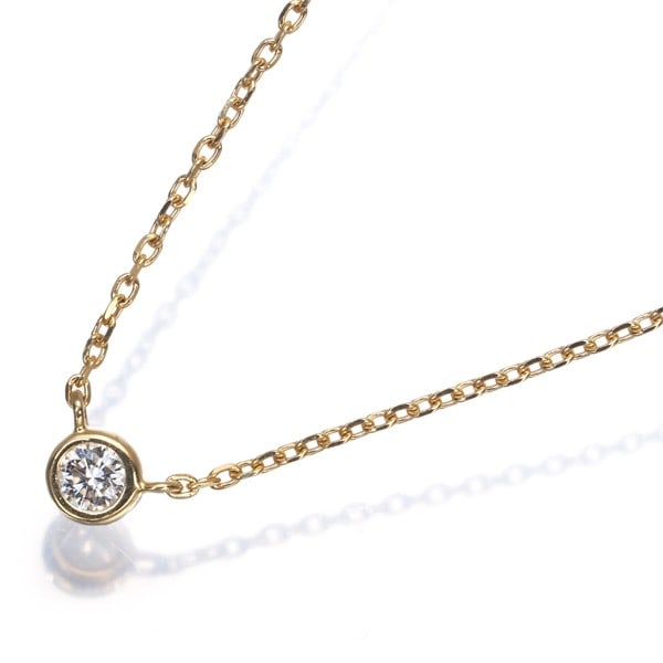 Tasaki Necklace Diamond 0.06Ct Bezel Solitaire 18K 750 Yellow Gold: Tasaki Necklace Diamond 0.06Ct Bezel Solitaire 18K 750 Yellow Gold Tasaki Necklace Diamond 0.06Ct Bezel Solitaire 18K 750 Yellow Gold - A delicate 18k yellow gold bezel setting showcases a natural