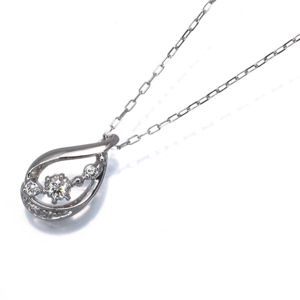 Diamond Necklace Teardrop 2014 Limited Edition 18K Wg: Diamond Necklace Teardrop 2014 Limited Edition 18K Wg 18k white gold teardrop pendant necklace, featuring a natural diamond as the main stone. This limited edition piece from 2014 showcases a unique