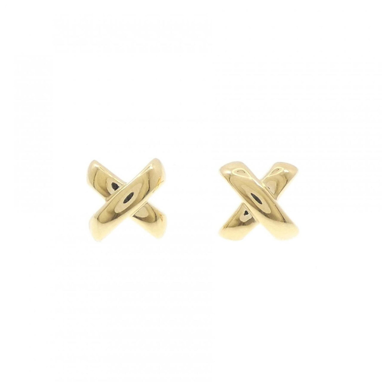 Gold Stud Yellow Earrings Tiffany: Gold Stud Yellow Earrings Tiffany Yellow gold (18K) stud earrings from Tiffany, bearing a few traces of usage and minor scratches. The earrings are in very good condition, with some dirt visible but o